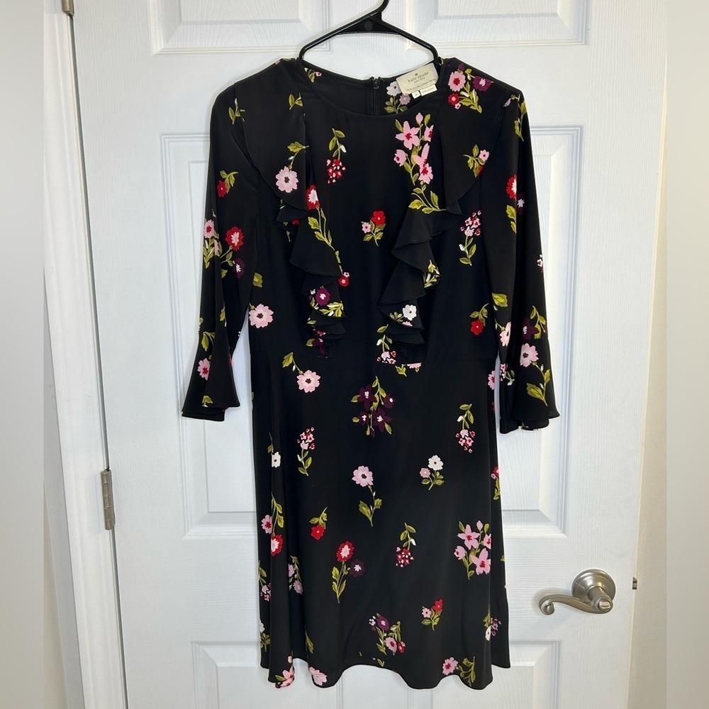 Kate Spade In Bloom Ruffle Dress women’s 4 100% silk